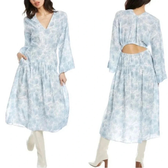 Vince Dresses & Skirts - NWT VINCE Dahlia Long Sleeve Double V Neck Dress
